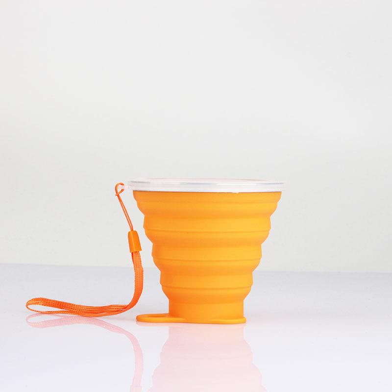 Silicone Folding Cup with Lid Retractable Kettle Lightweight to Carry Outdoor Use Travel Environment-Friendly Cup Gift Cup