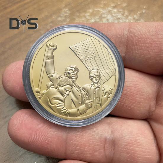 Золотая коллекционная монета президента Америки, резной значок 47-го президента США, круглый металлический медальон, украшение для домашнего офиса