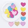 100Pcs Mixed Glitter Leather Heart Shape Appliques for DIY Clothes Crafts Sewing Supplies Headwear Hat Decor Accessories