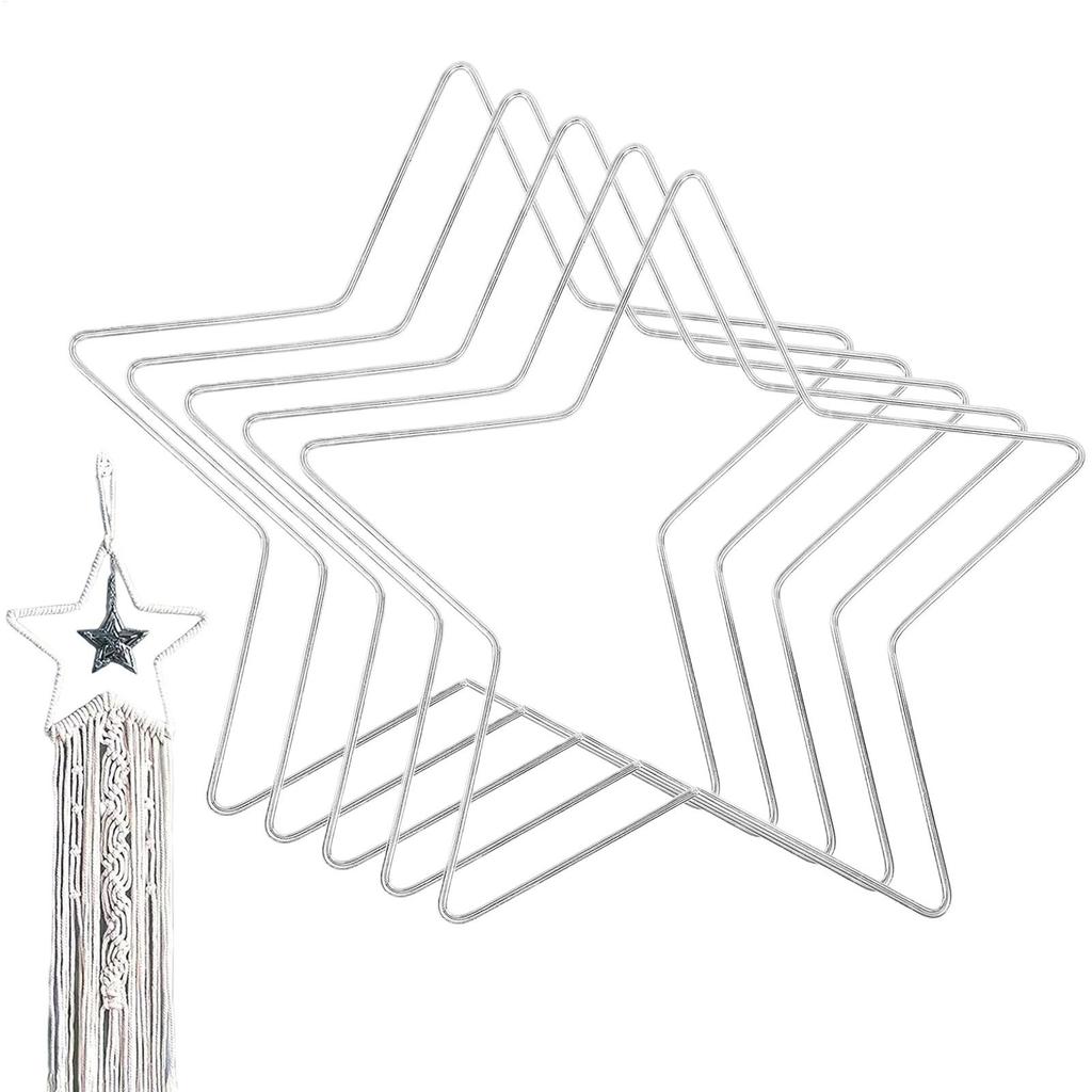 Металлические кольца для рукоделия 8 дюймов в форме звезды Кольцо для рукоделия 5 штук Инструмент для DIY ловца снов для рукоделия Цветочные композиции для дня рождения свадьбы