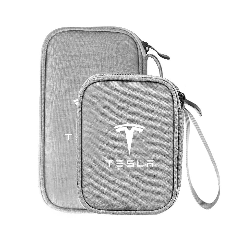 WDYEA1 Car Portable Multifunction Storage Bag Key Organizer Case For Tesla Model 3 Model S X Coil Model Y Roadster SpaceX Cybertruck