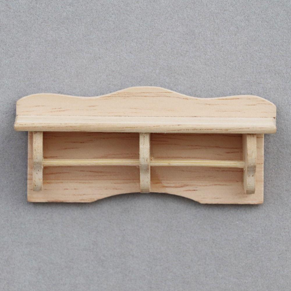Wooden Dollhouse Storage Rack Miniature Dollhouse Wooden Shelf Furniture  Living Room