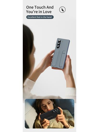 Чехол для Samsung Z Fold 7/6: Официальный стиль со встроенной подставкой, ремешком и защитой для Fold 5/4