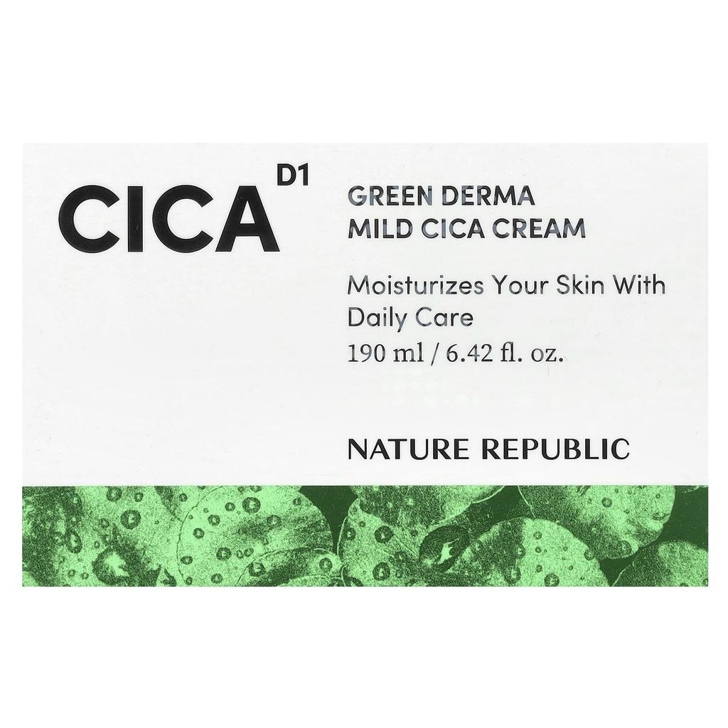 Nature Republic CICA D1, Крем Green Derma Mild Cica, 6,42 жидких унции (190 мл)