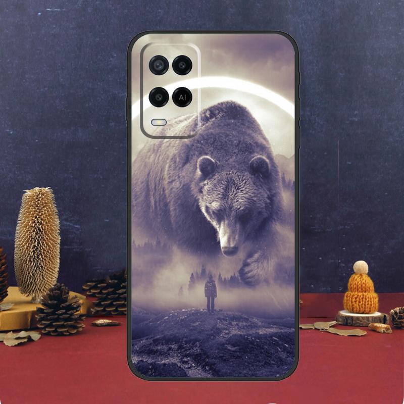 Cartoon Grizzly Bear For OPPO A54S A74 A94 A58 A78 A98 A16 A76 A96 A15 A17 A77 A5 A9 A52 A72 A79 A53S A57S Case
