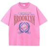 Adventure Life Brooklyn New York Prints Men T-Shirts Street Breathable Short Sleeve Fashion Washed Tops Loose Sports T Shirt