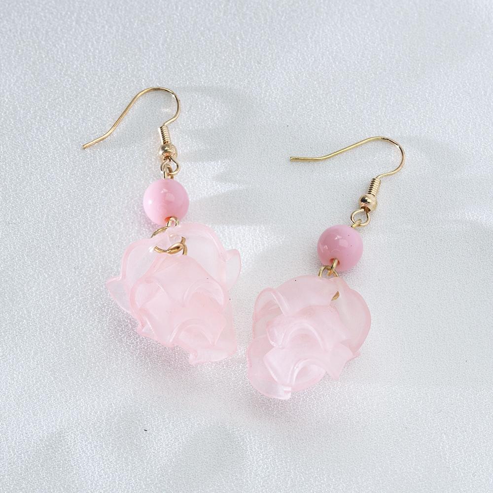 Pinkdudu Модные Простые Серьги-кисточки с красными цветами Сладкие Акриловые Сплавные Висячие Серьги для Женщин Ювелирные Подарки PD725