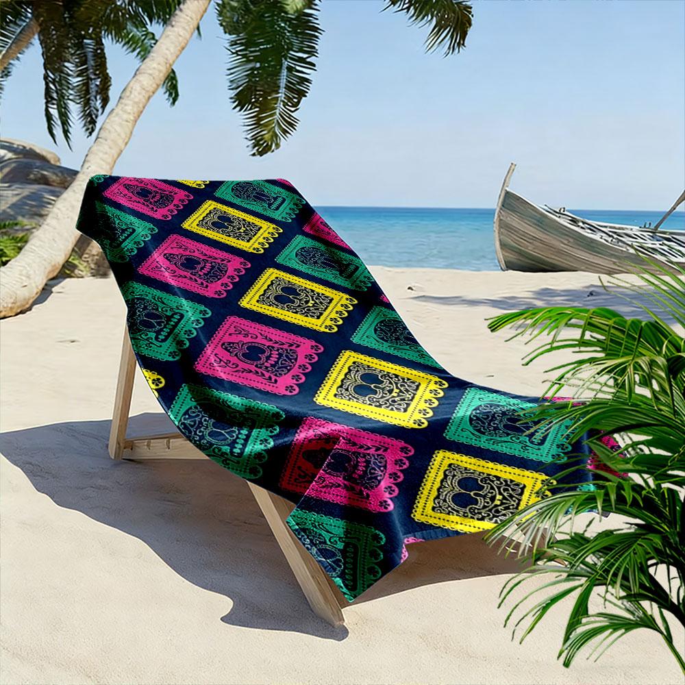 Vivid lacy geometric elegance Print beach towel, quick drying, suitable for travel, outdoor sports, jogging, the beach and swimming, gift