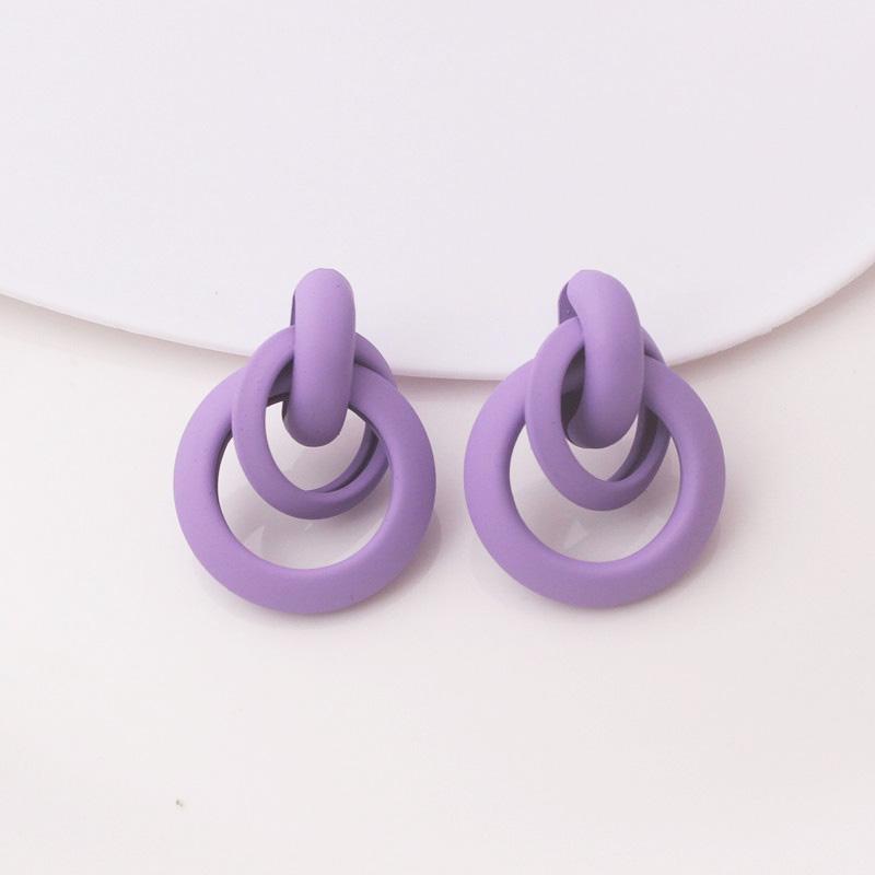 Purple Women Dangle Earrings Small Round Unusual Earrings Flower Butterfly Hanging earrings pendientes