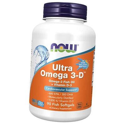 Ультра Омега-3 с Витамином Д3, Ultra Omega 3-D, 90гелкапс (67128012)