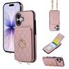 Кошелек-чехол на шею с кольцом-держателем и слотами для карт для iPhone 17 Pro Max 16 Plus 15 14 13 12 11 с длинным ремешком