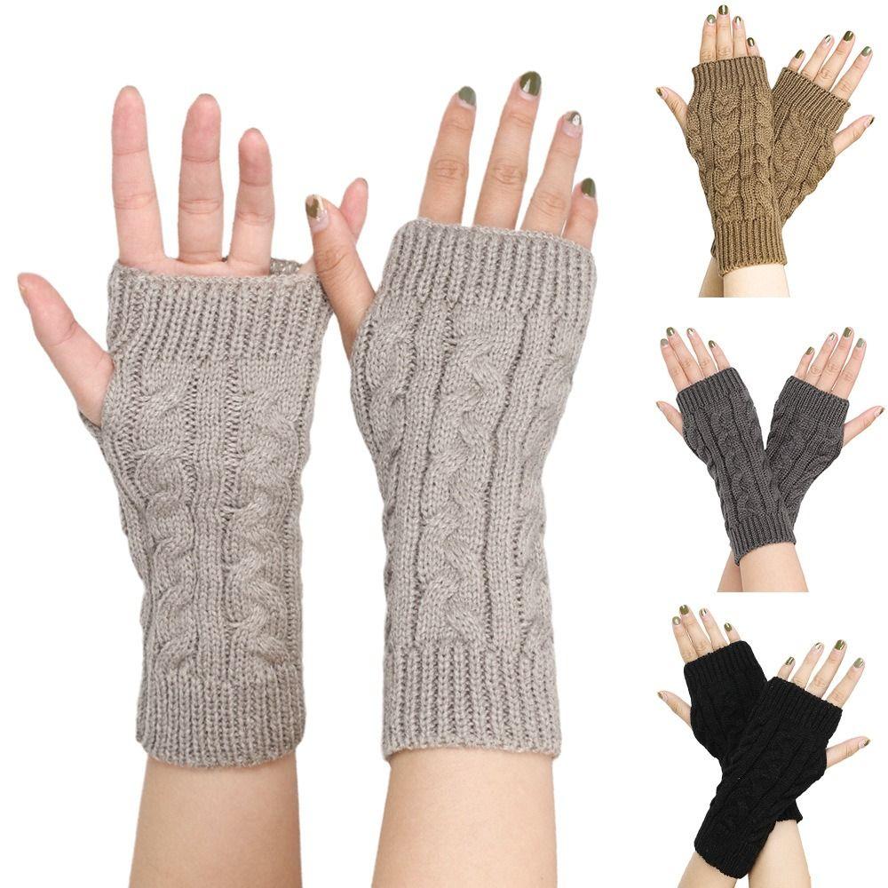 Twists Gloves Knitted Gloves Half Finger Gloves Fashion Wool Gloves Outdoor