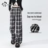 Women's Plaid High-Waist Wide-Leg Casual Pants