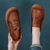 Retro Oxford Sneaker Woman Cow Leather Shoes for Women  Vintage Lace Up Leather Sport Shoes Soft Flat Moccasins