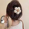 Vintage Large Plush Flower Hair Clips Girls Elegant Ponytail Braid Claw Hair Duckbill Clip Girls Headdress Gift