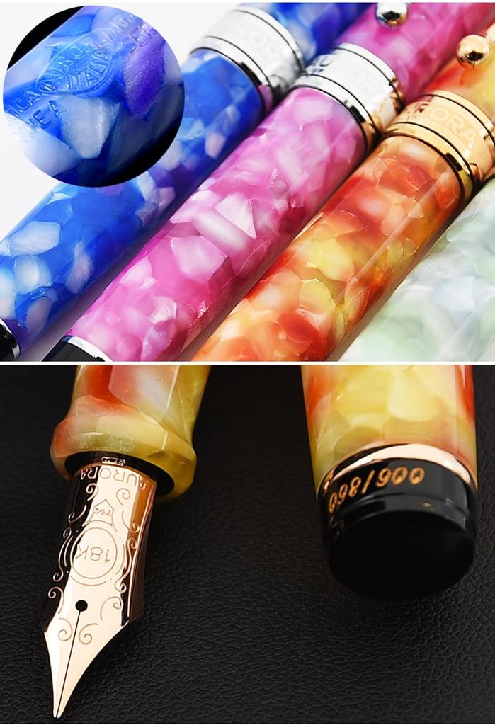AURORA Fountain Pen Limited 860 CALEIDOSCOPIO Kaleidoscope Kaleidoscope Luce Verde CT 18K Inhalation Type Extra Fine Point CEF 996-CKV-CEF