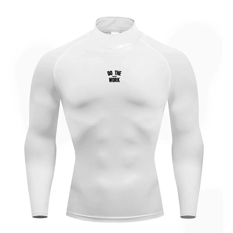 Muscleguys Мужские компрессионные футболки для бега, фитнеса, облегающая футболка с длинным рукавом, ДЕЛАЙ РАБОТУ, одежда для спортзала, тренировочная, быстросохнущая, рашгарды