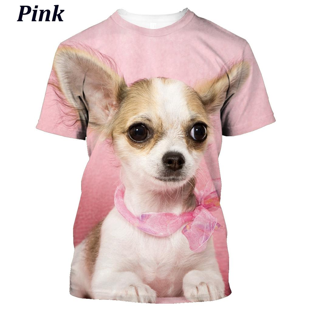 Летняя мода 3d мужская и женская футболка с изображением собаки чихуахуа, милый топ с короткими рукавами