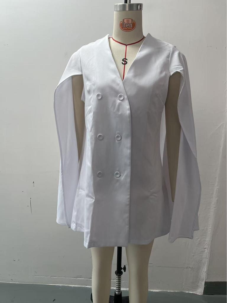 Европейский и американский осенний плащ-накидка двубортный для женщин