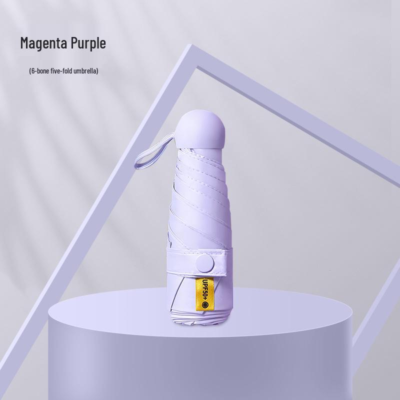 Компактный складной зонт с защитой от УФ-лучей и черной подкладкой