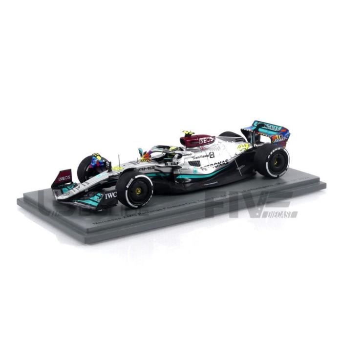 Voiture Miniature de Collection - SPARK - MERCEDES-AMG W13 E Performance - 1/43 - Miami GP 2022 - Noir/Gris/Vert