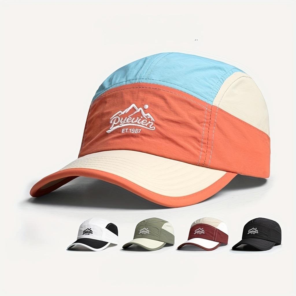 Summer Quick-dry 5-panel Baseball Cap - Korean Color-block Breathable Thin Sunshade Hat for Men Women Outdoor Activities