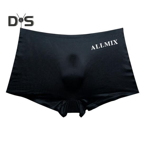 Men 3D U-Convex Shorts Briefs Mid-rise Elastic Waistband Letter Print Underwear Ice Silk Fabric Translucent Underpants