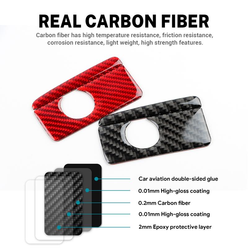 Real Soft Carbon Fiber Sticker for Acura ILX 2013 2014 2015 2016 2017 2018 2019 2020 2021 2022 LHD Car Co-Polit Storage Box Trim.