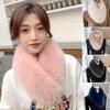 Women Winter Hair Collar Solid Color Shawl Female Fur Scarf Imitation Fur Scarf Artificial Wool Bib