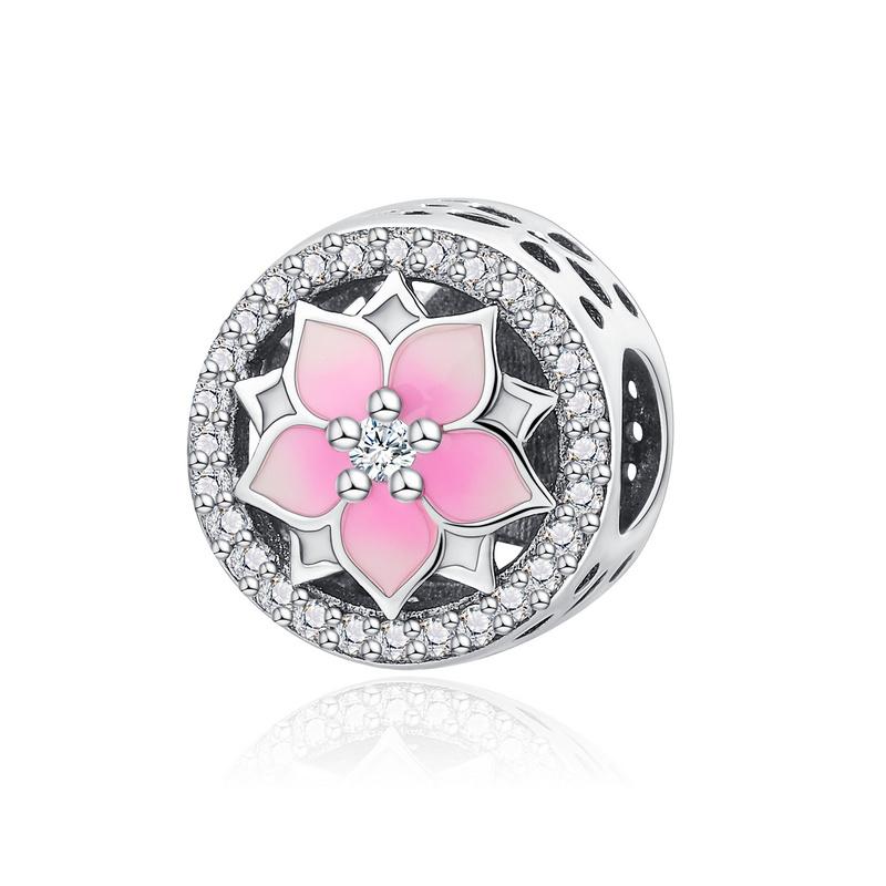 100% S925 Sterling Silver Pendant Sparkling Snowflake Rose Daisy Flower Bee Clip Charm Bead Fit Original Bracelet Jewelry