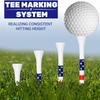 50Pcs Golf Tee 3-1/4 and 2-3/4 inch Durable Bamboo American Flag Designed Golf Training Accessorie