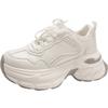 Trendy and Fashionable White, Showing Feet, Small Platform Dad Shoes, Women's 2025 New Autumn and Winter Heightening and Lightweight Sports Shoes