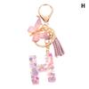 A-Z Dreamy Sequin Letters Keychain For Women Tassel Butterfly Pendant Initial Keyring Purse Suspension Bags Charms Car Key Chain