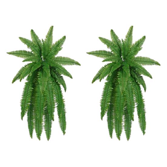 2Pcs Simulated Plants UV Resistant Artificial Ferns Realistic Greenery No Maintenance Indoor Outdoor Decor