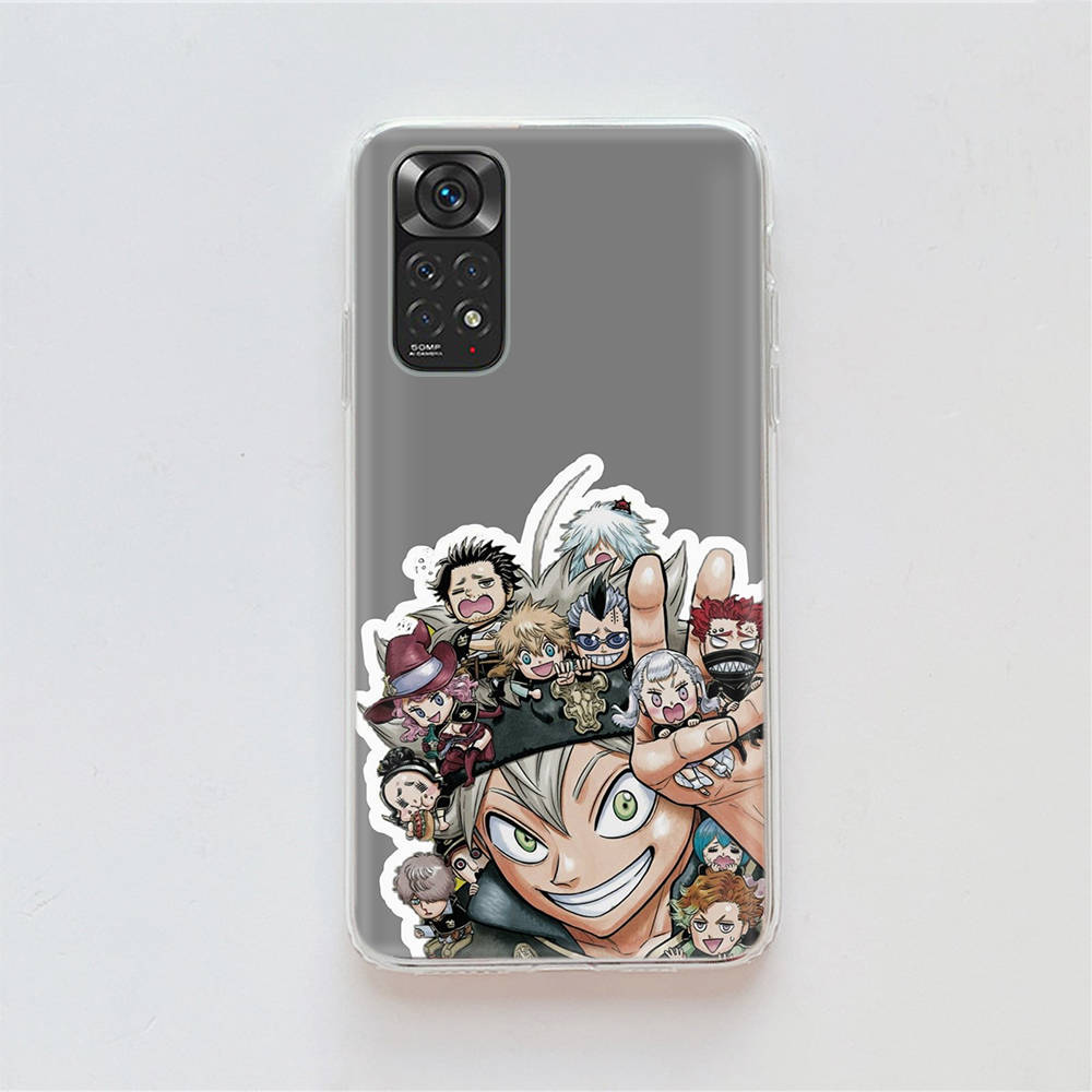Чехол DT51 Black Clover Anime для Samsung A04 A14 A23 A34 A54 M23 M33 M52 M53 Realme 10 9 C30S C35 C55 VIVO Y02S Y21 Y33S Y51 X80 Pro Прозрачная крышка