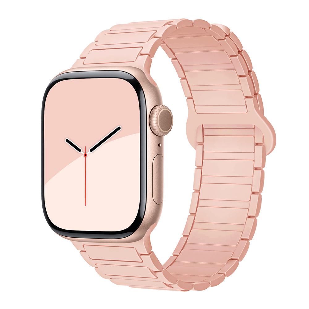 Совместимый силиконовый ремешок с магнитной застежкой для Apple Watch Серии 1-11, Ultra 3, SE 3, стиль «Три звена»
