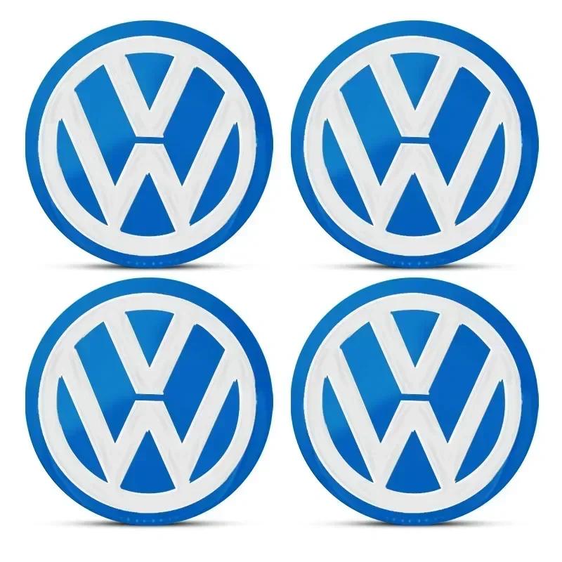 B6 VW For Volkswagen 4Pcs 56/60MM Car Wheel Center Hub Caps Logo Cover Accessories For Volkswagen Santana GTI Rline Polo Golf Pa