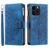 Zipper Leather Wallet Multi Cards Solt Case For iPhone 14 13 12 Mini 11 15 Pro XS Max XR X 8 7 SE 2022 6 Plus Stand Phone Cover