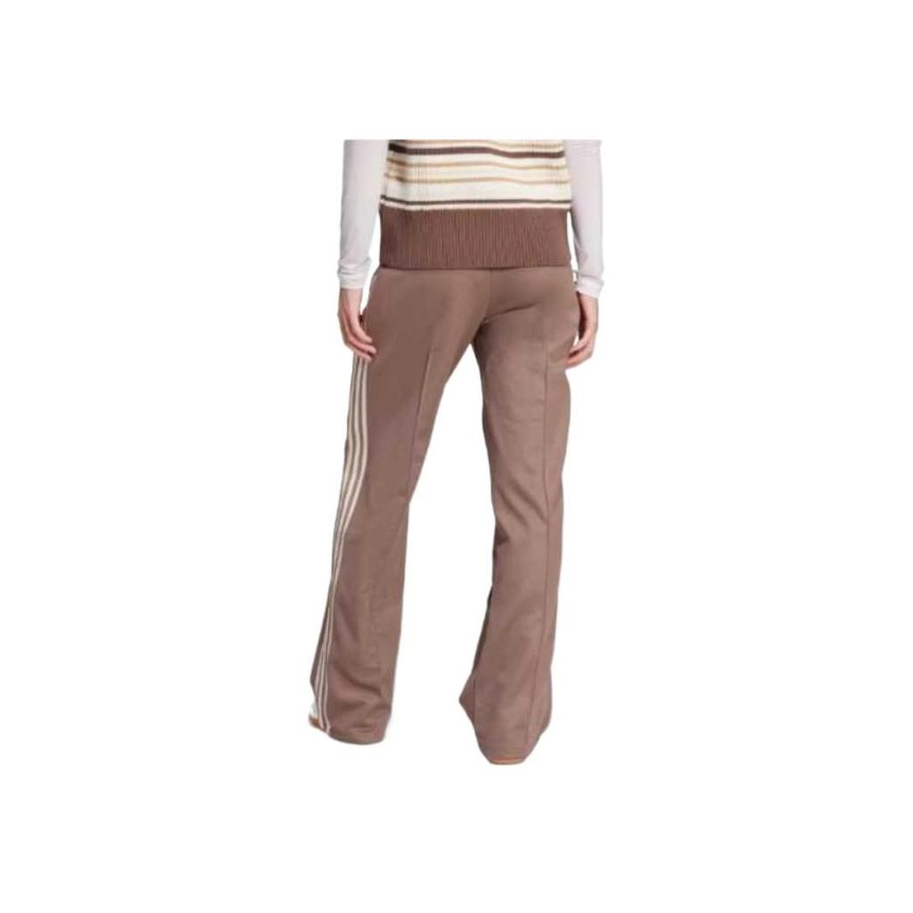 Adidas Оригинальные SS25 удобные мягкие дышащие полосатые повседневные брюки женские низы Shadow-Brown Wonder-White JZ5535