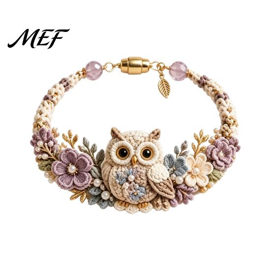 Beginner Friendly Bracelet Kit DIY Woven Animal Kit, Handmade Fox Cat Deer Bird Crafting Set Crafts, Floral Crochet for Beginners Adults Craft