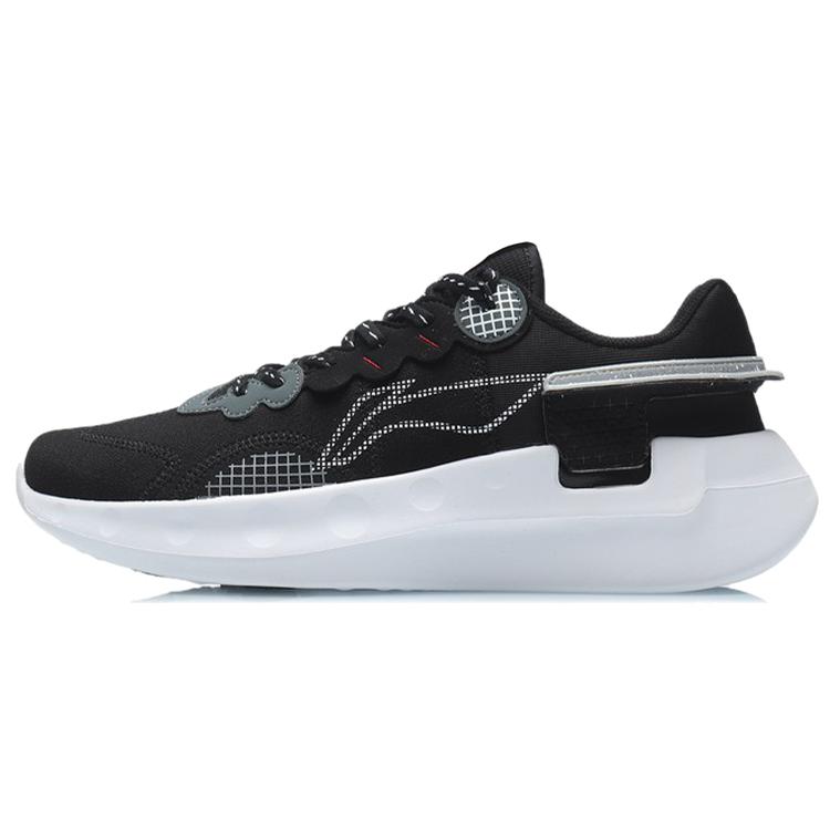Li Ning Getaway Профессиональные беговые кроссовки Мужские Черный Серый ARHR043-2