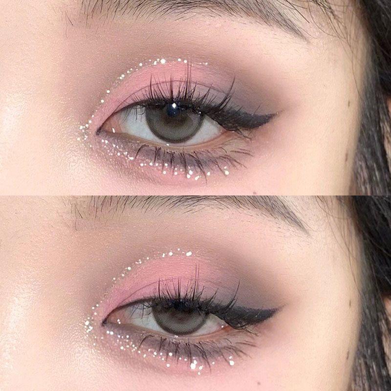 1 шт. розовый, черный цвет, мерцающая палитра теней для век, блестящие блестки, блестящие тени для век, пигменты для глаз, тысячелетний стиль, палитра для макияжа для девочек, WBL