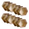 4 blocs de 3 étagères hexagonales en bois
