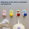 Adhesive Cartoon Hook Bathroom Towel Hook Waterproof Cute Wall Hook for Kitchen Utensils Bedroom Coats