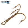 FTK 20pc/lot Fishing Hook Three Treble Hook 3/0# - 16#High Carbon Steel Treble Hook Brown Color FISHHOOK Overstriking Antirust Fishing Tackle