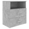 Bedside Table - vidaXL - Concrete Grey - 50x32x60 Cm - 2 Drawers - Engineered Wood