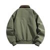 New Men's Lapel Jacket, Solid Color Casual Sports Coat, Full Zipper Lightweight Outdoor Workwear Top