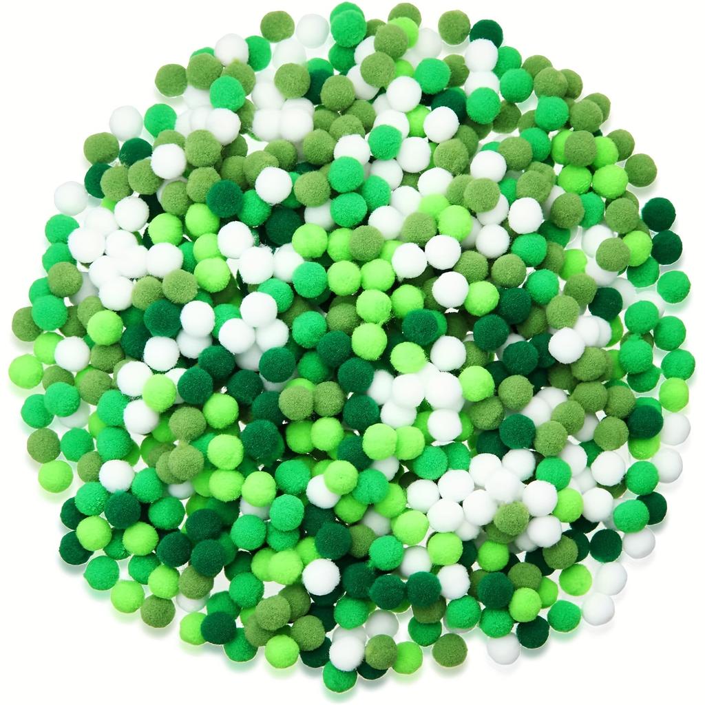 500pcs Of Pom Poms 0.39 Inch Assorted Pom Poms Suitable For DIY Art Making