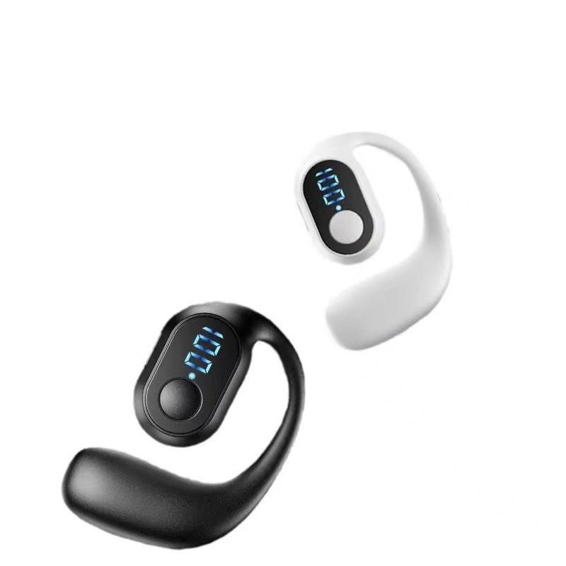 Беспроводные Bluetooth-наушники OWS с костной проводимостью, цифровым дисплеем, длительным временем работы от аккумулятора, сенсорным управлением, функцией звонков и внешним динамиком.