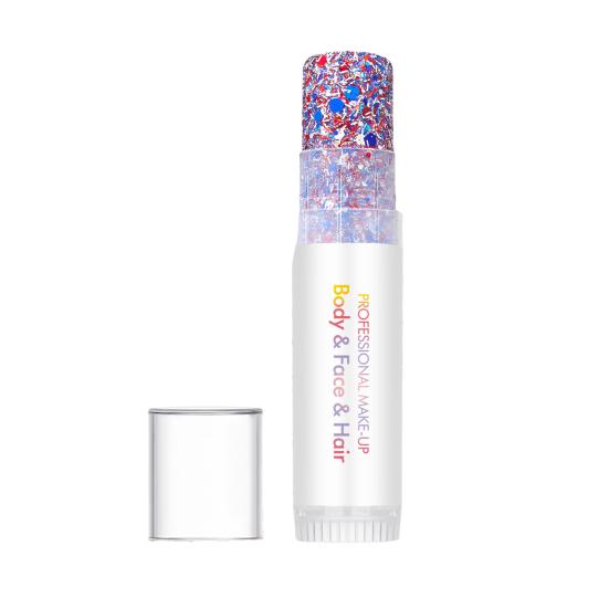 15G Patriotic Red White Blue Glitter Stick 4th of July Makeup Accessories for Women Kids